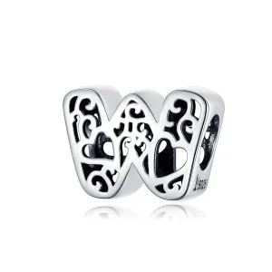 (bilde for) Pandora Style Silver Magic Letter W Charm - SCC1229-W