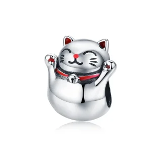 (bilde for) Pandora Style Silver Maneki Neko Charm - SCC1178