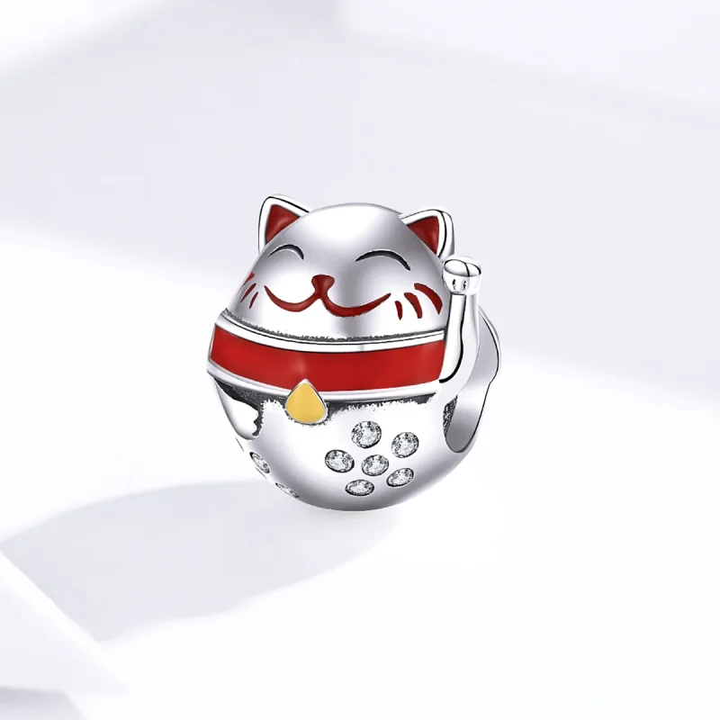 (bilde for) Pandora Style Silver Maneki Neko Charm - SCC1374 - Vis 2