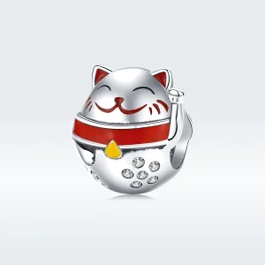 (bilde for) Pandora Style Silver Maneki Neko Charm - SCC1374