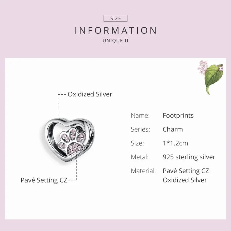 (bilde for) Pandora Style Silver Mark of Pets Charm - SCC1191 - Vis 3