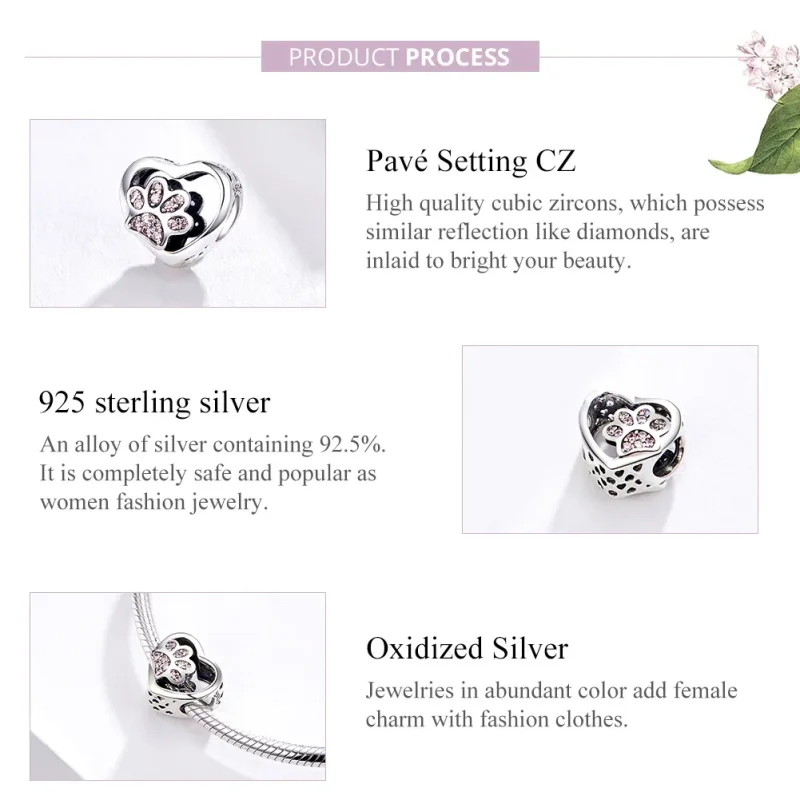 (bilde for) Pandora Style Silver Mark of Pets Charm - SCC1191 - Vis 4