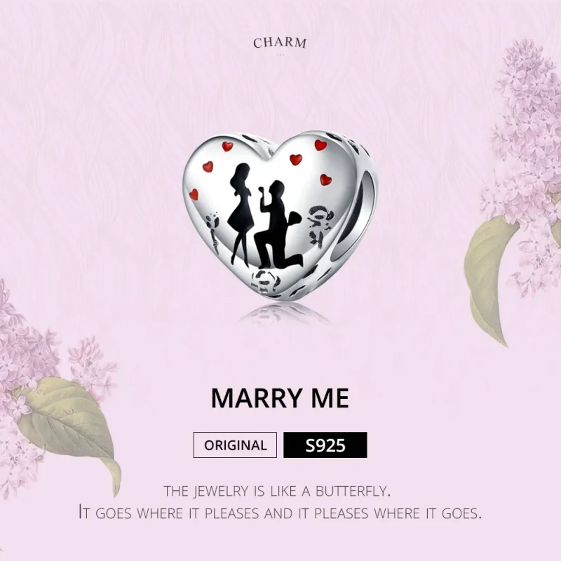 (bilde for) Pandora Style Silver Marry Me Charm - SCC1403 - Vis 5