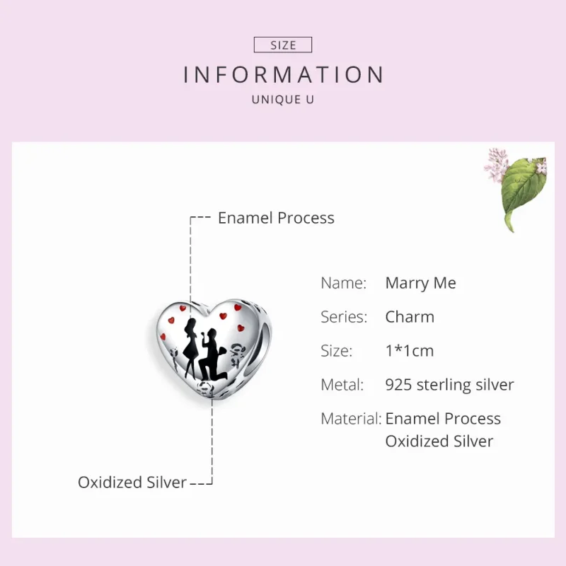 (bilde for) Pandora Style Silver Marry Me Charm - SCC1403 - Vis 6