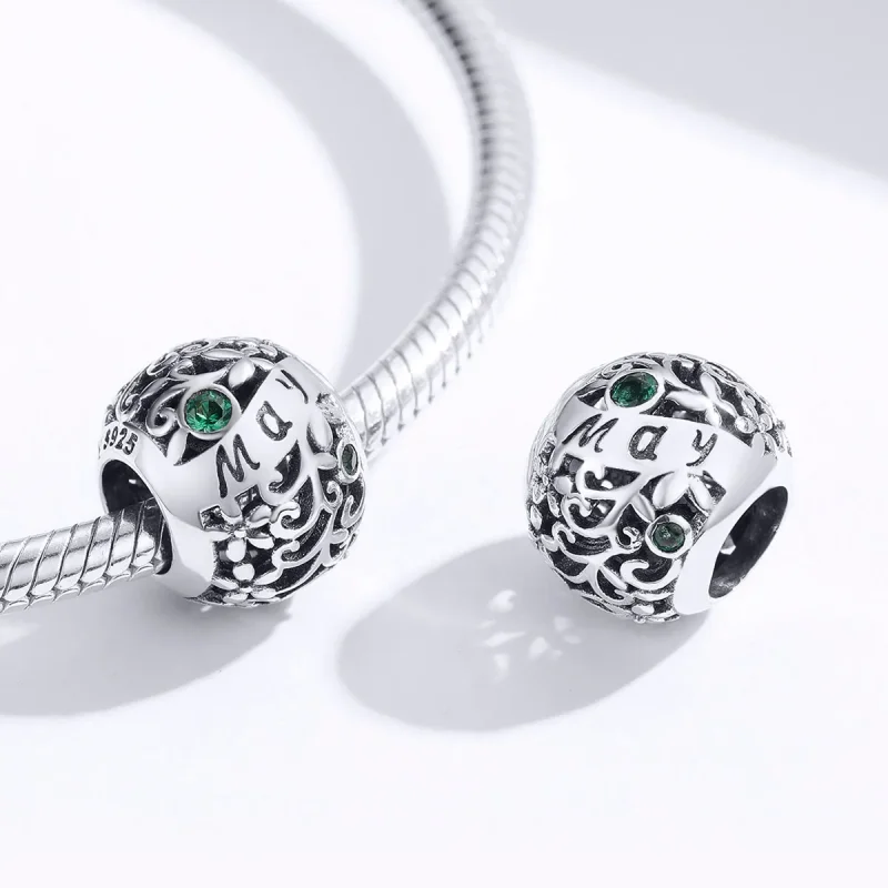 (bilde for) Pandora Style Silver May Birthstone Charm - SCC1385-5 - Vis 2