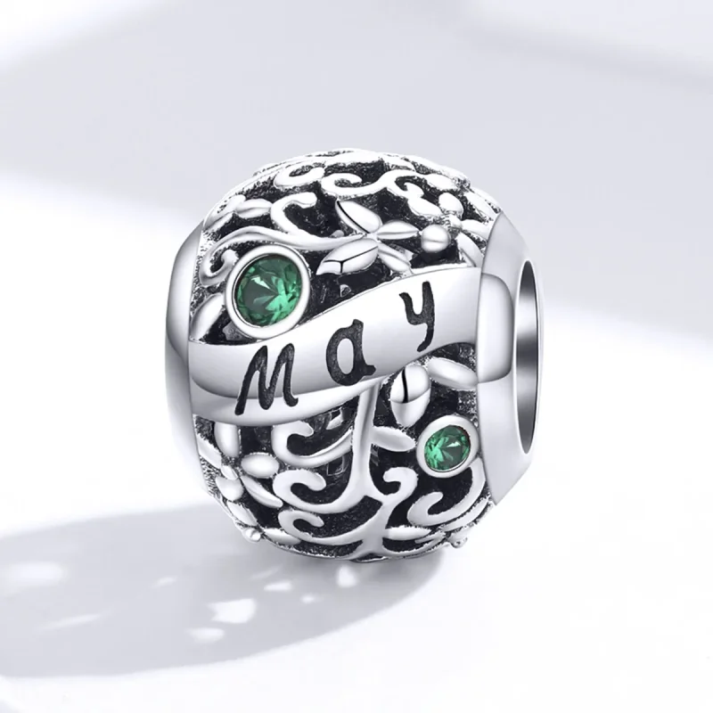 (bilde for) Pandora Style Silver May Birthstone Charm - SCC1385-5 - Vis 4