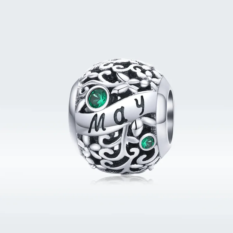 (bilde for) Pandora Style Silver May Birthstone Charm - SCC1385-5 - Vis 5