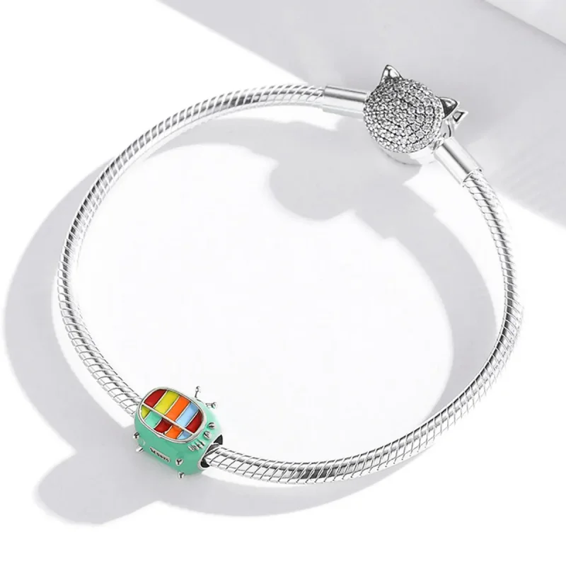 (bilde for) Pandora Style Silver Mini Color TV Charm - SCC1861 - Vis 3