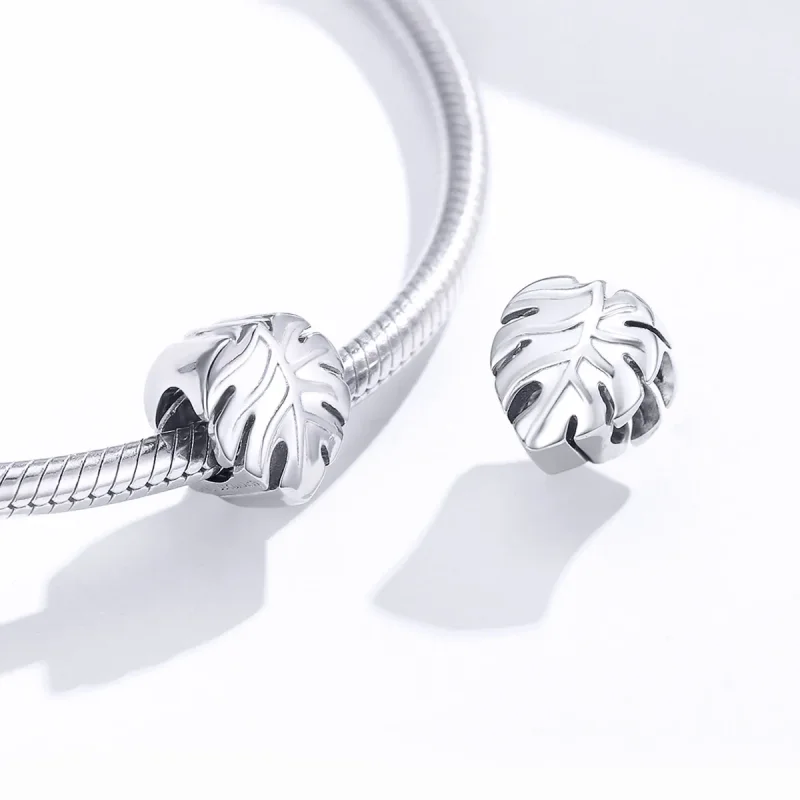 (bilde for) Pandora Style Silver Monstera Charm - BSC141 - Vis 4