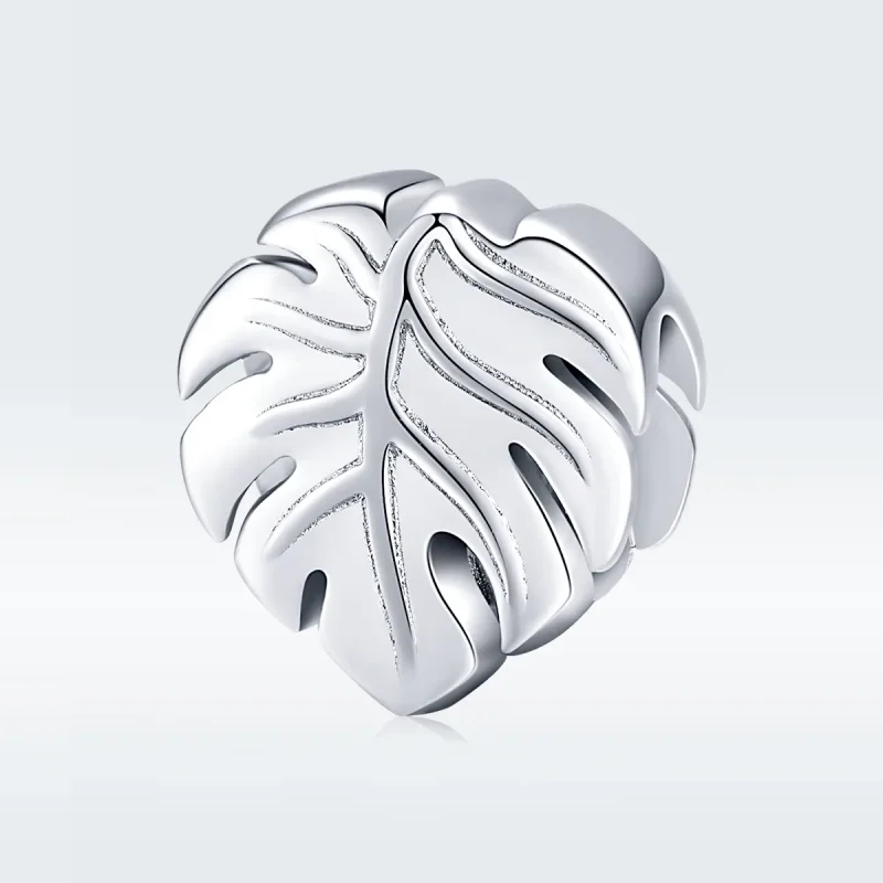(bilde for) Pandora Style Silver Monstera Charm - BSC141 - Vis 5