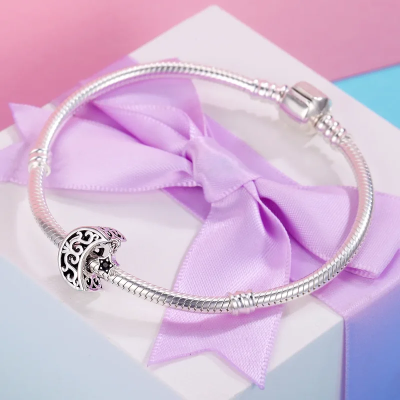 (bilde for) Pandora Style Silver Moon And Star Charm - SCC483 - Vis 5