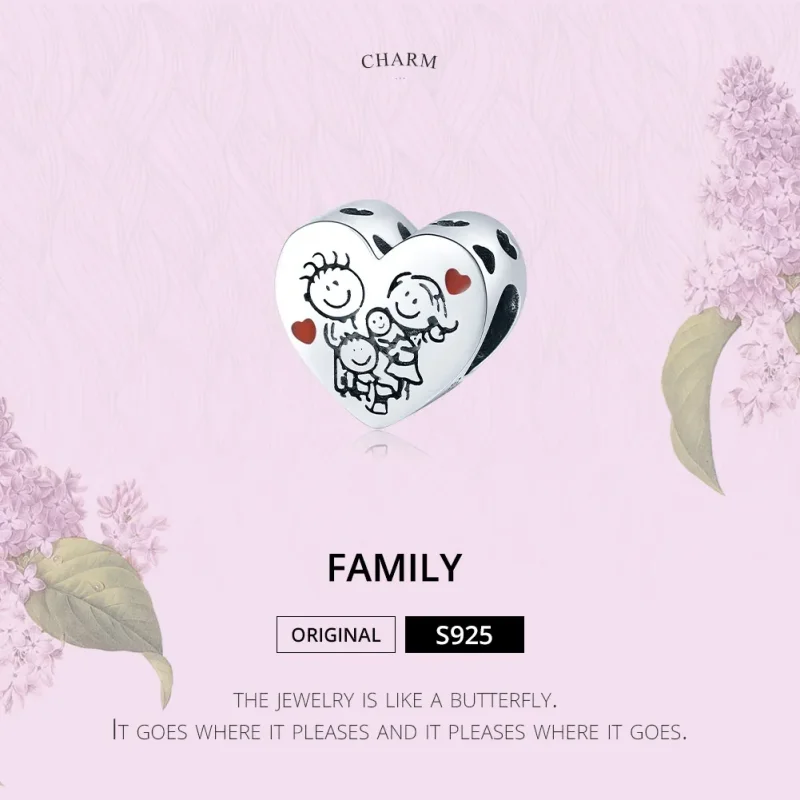 (bilde for) Pandora Style Silver My Family Charm - BSC237 - Vis 6
