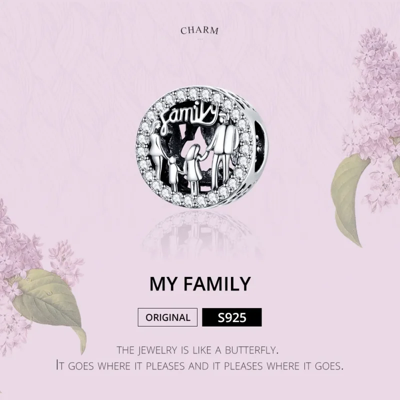 (bilde for) Pandora Style Silver My Family Charm - SCC1184 - Vis 2