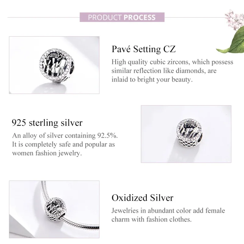 (bilde for) Pandora Style Silver My Family Charm - SCC1184 - Vis 4