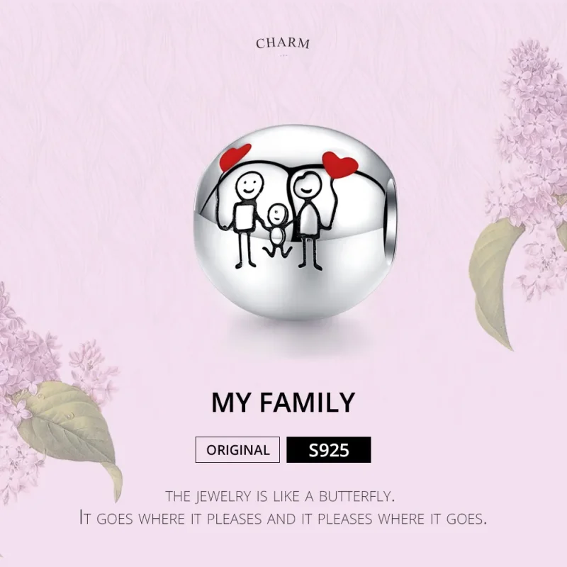 (bilde for) Pandora Style Silver My Family Charm - SCC1339 - Vis 6