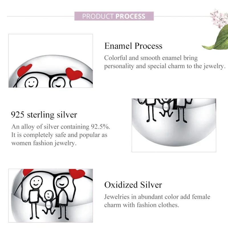 (bilde for) Pandora Style Silver My Family Charm - SCC1339 - Vis 8