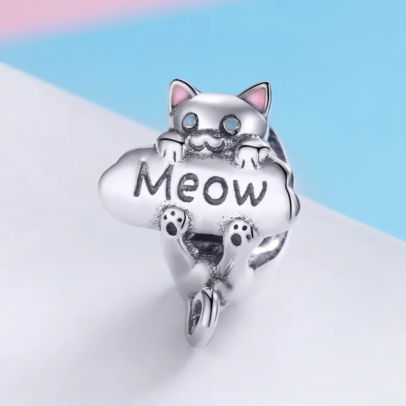 (bilde for) Pandora Style Silver Naughty Cat Parfymeflaske Charm - SCC874 - Vis 2
