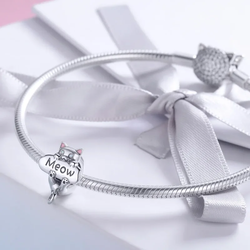 (bilde for) Pandora Style Silver Naughty Cat Parfymeflaske Charm - SCC874 - Vis 3