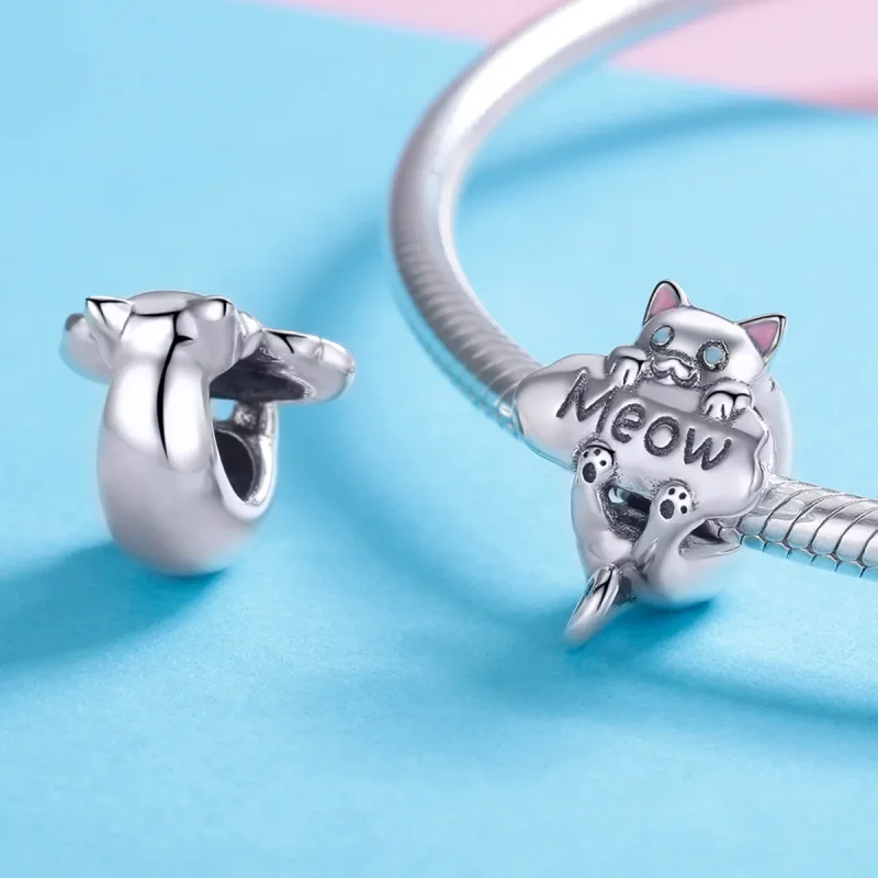 (bilde for) Pandora Style Silver Naughty Cat Parfymeflaske Charm - SCC874 - Vis 4