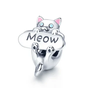 (bilde for) Pandora Style Silver Naughty Cat Parfymeflaske Charm - SCC874