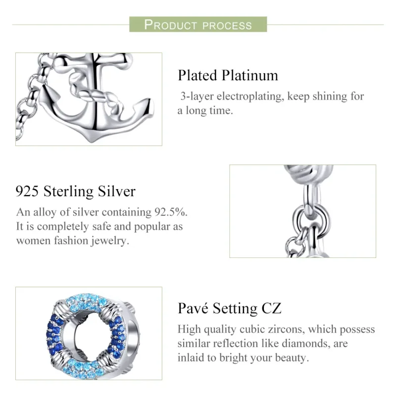 (bilde for) Pandora Style Silver Nautical Era sikkerhetskjede - SCC1149 - Vis 4