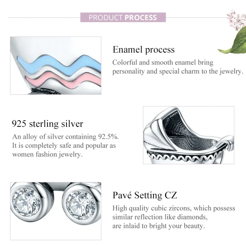 (bilde for) Pandora Style Silver Newborn Baby Carriage Charm - SCC1539 - Vis 8