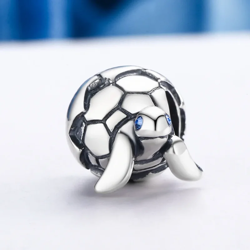 (bilde for) Pandora Style Silver Newborn Turtle Charm - SCC192 - Vis 3