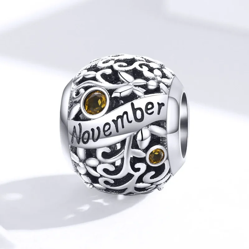 (bilde for) Pandora Style Silver November Birthstone Charm - SCC1385-11 - Vis 4