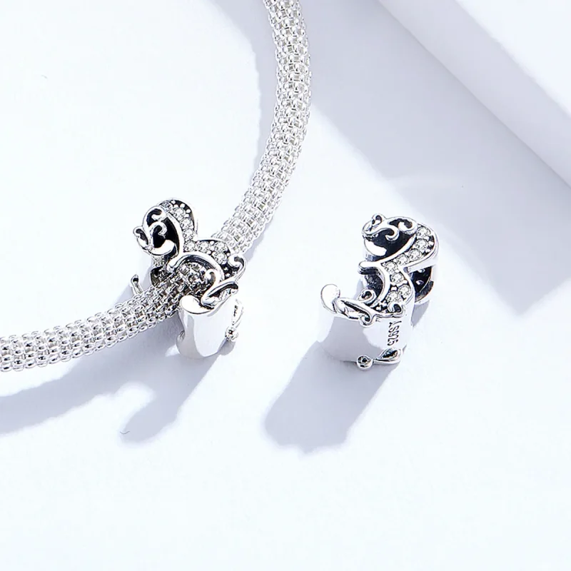 (bilde for) Pandora Style Silver Number 3 Charm - SCC1418-3 - Vis 4