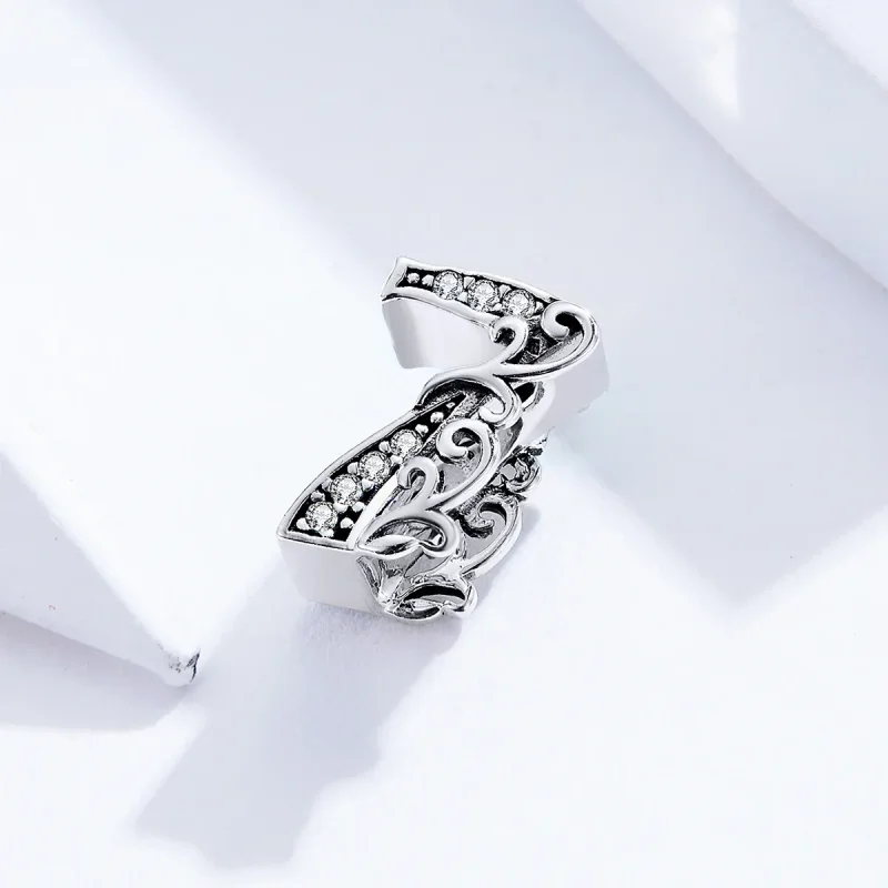 (bilde for) Pandora Style Silver Number 7 Charm - SCC1418-7 - Vis 2