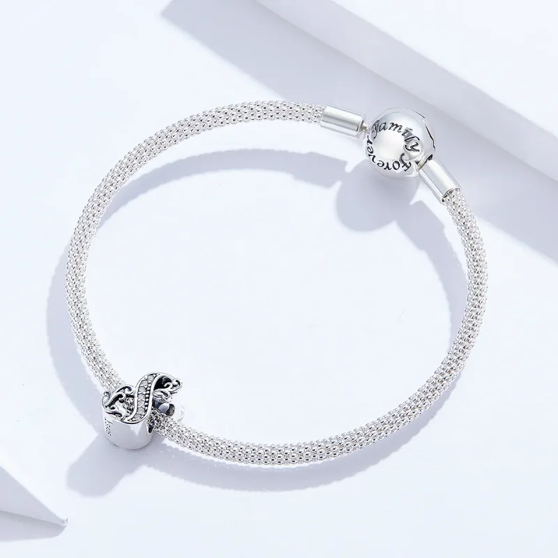(bilde for) Pandora Style Silver Number 8 Charm - SCC1418-8 - Vis 3
