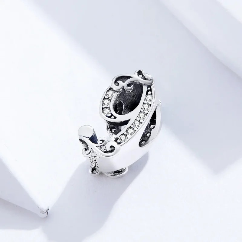 (bilde for) Pandora Style Silver Number 9 Charm - SCC1418-9 - Vis 2