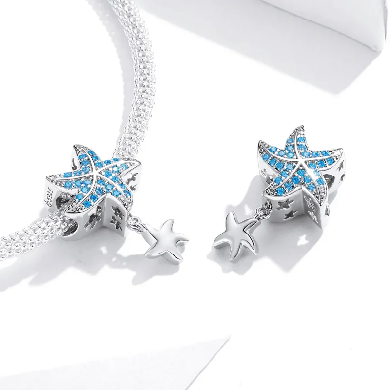 (bilde for) Pandora Style Silver Oceanic Starfish Charm - BSC252 - Vis 4