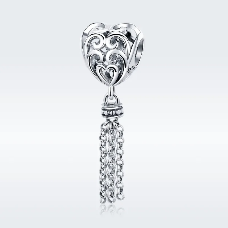 (bilde for) Pandora Style Silver Openwork Dreamcatcher Charm - SCC722 - Vis 3