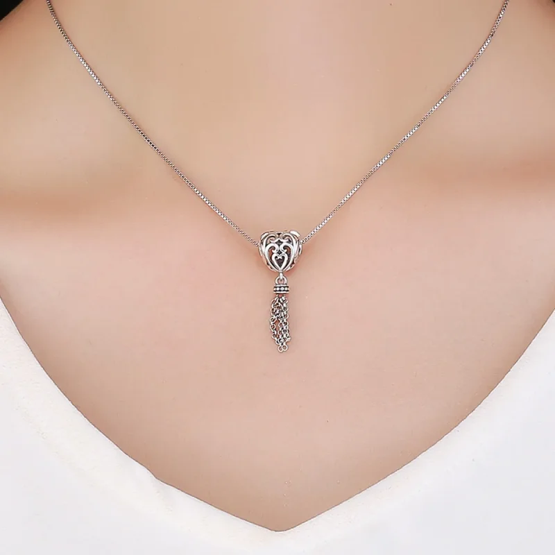 (bilde for) Pandora Style Silver Openwork Dreamcatcher Charm - SCC722 - Vis 5
