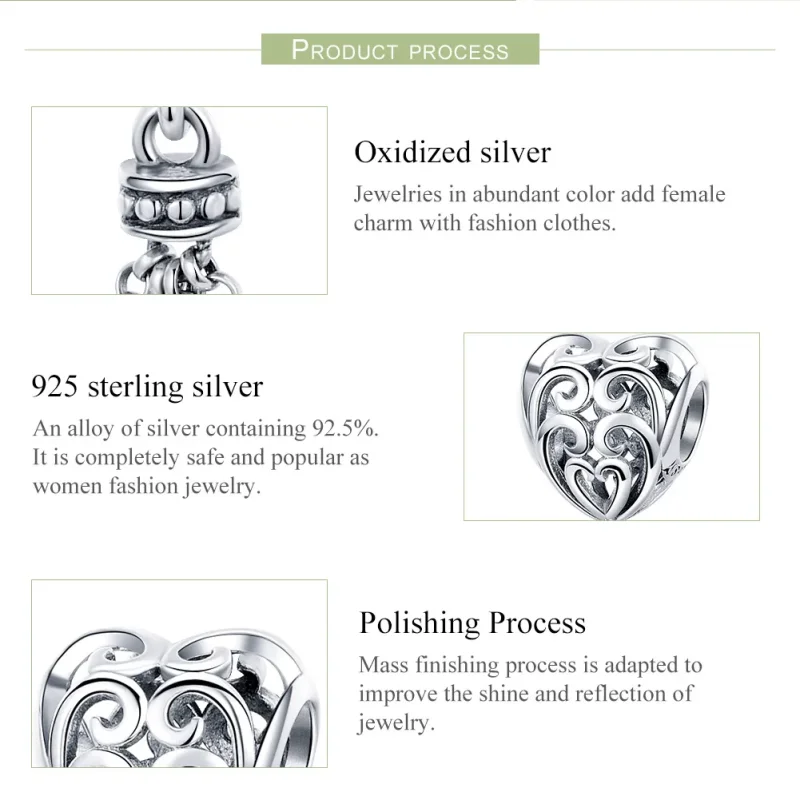 (bilde for) Pandora Style Silver Openwork Dreamcatcher Charm - SCC722 - Vis 7