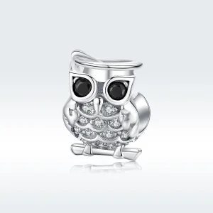 (bilde for) Pandora Style Silver Owl Charm - BSC124