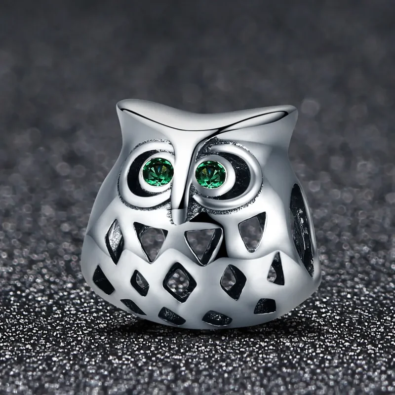 (bilde for) Pandora Style Silver Owl Charm - SCC424 - Vis 2