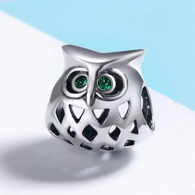 (bilde for) Pandora Style Silver Owl Charm - SCC424 - Vis 3
