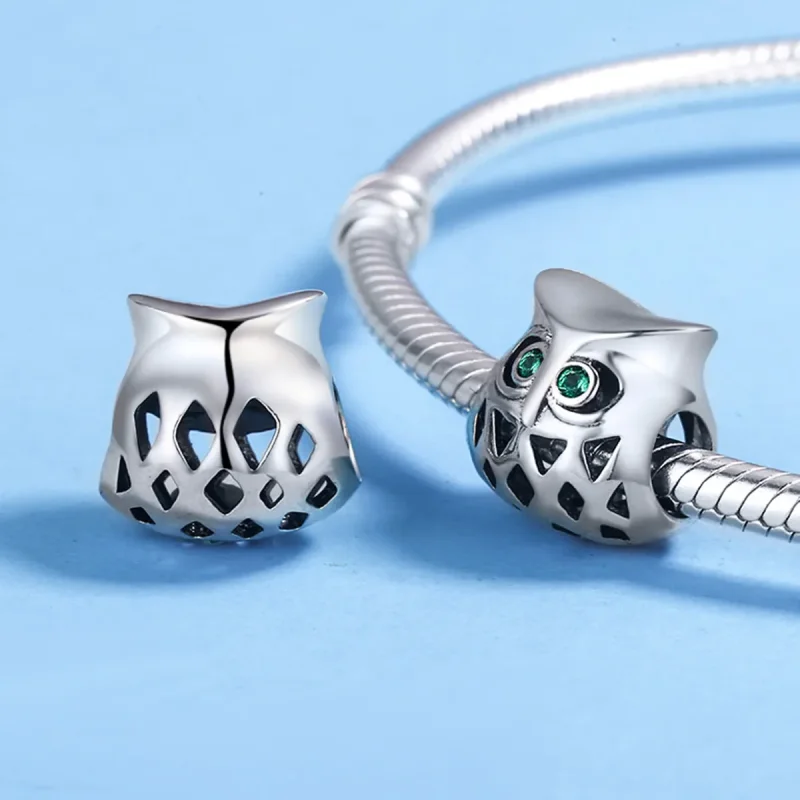 (bilde for) Pandora Style Silver Owl Charm - SCC424 - Vis 5
