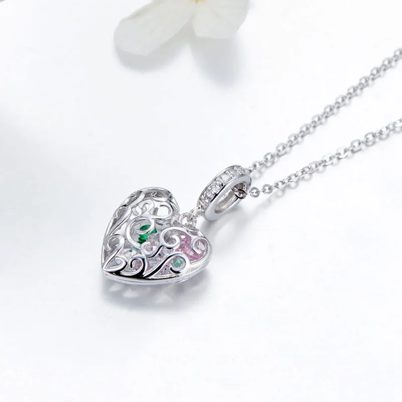 (bilde for) Pandora Style Silver Palpitation Dingle Charm - SCC1126 - Vis 3