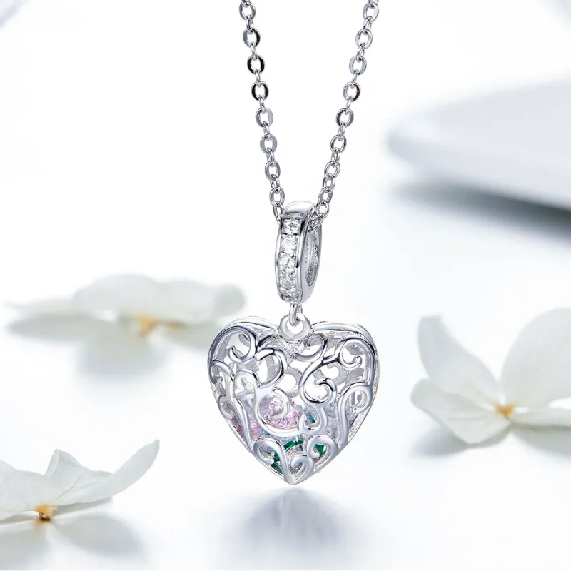 (bilde for) Pandora Style Silver Palpitation Dingle Charm - SCC1126 - Vis 5