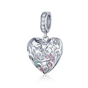 (bilde for) Pandora Style Silver Palpitation Dingle Charm - SCC1126