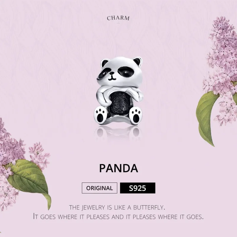 (bilde for) Pandora Style Silver Panda Charm - SCC1175 - Vis 2