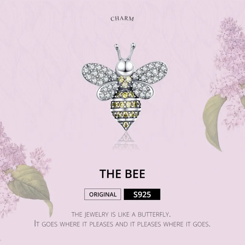 (bilde for) Pandora Style Silver Pavé Bee Charm - SCC1194 - Vis 2
