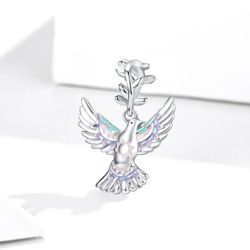 (bilde for) Pandora Style Silver Peace Dove Charm - BSC295 - Vis 2