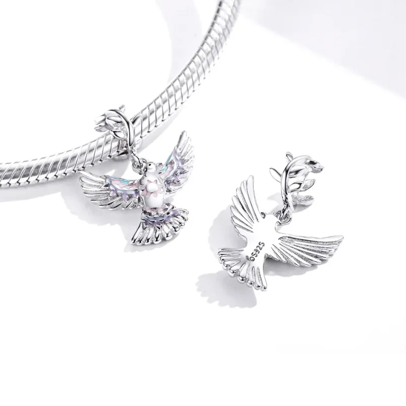 (bilde for) Pandora Style Silver Peace Dove Charm - BSC295 - Vis 4