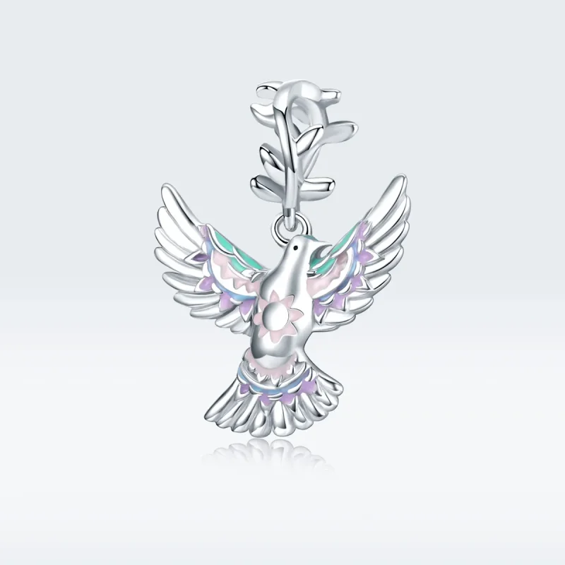 (bilde for) Pandora Style Silver Peace Dove Charm - BSC295 - Vis 5