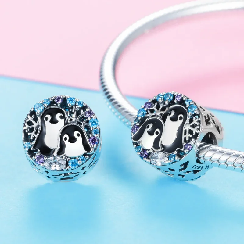 (bilde for) Pandora Style Silver Penguin House Charm - SCC992 - Vis 3