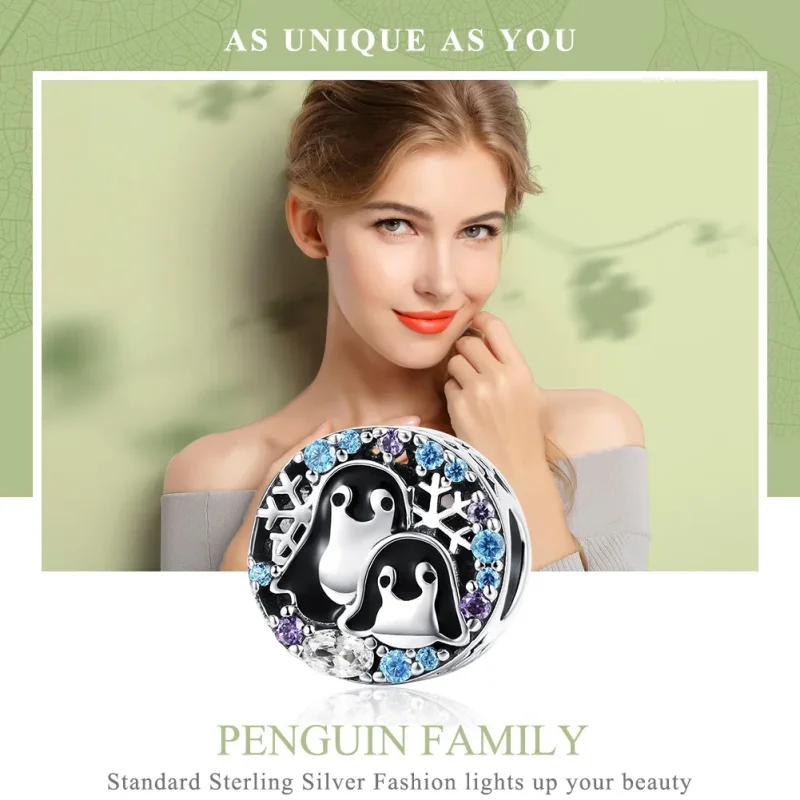 (bilde for) Pandora Style Silver Penguin House Charm - SCC992 - Vis 6